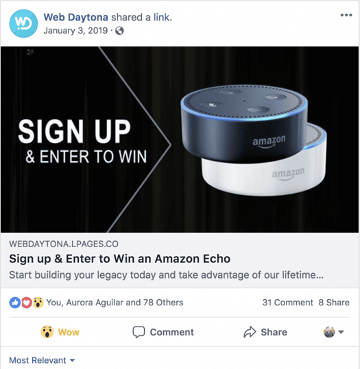 Facebook Giveaways 
