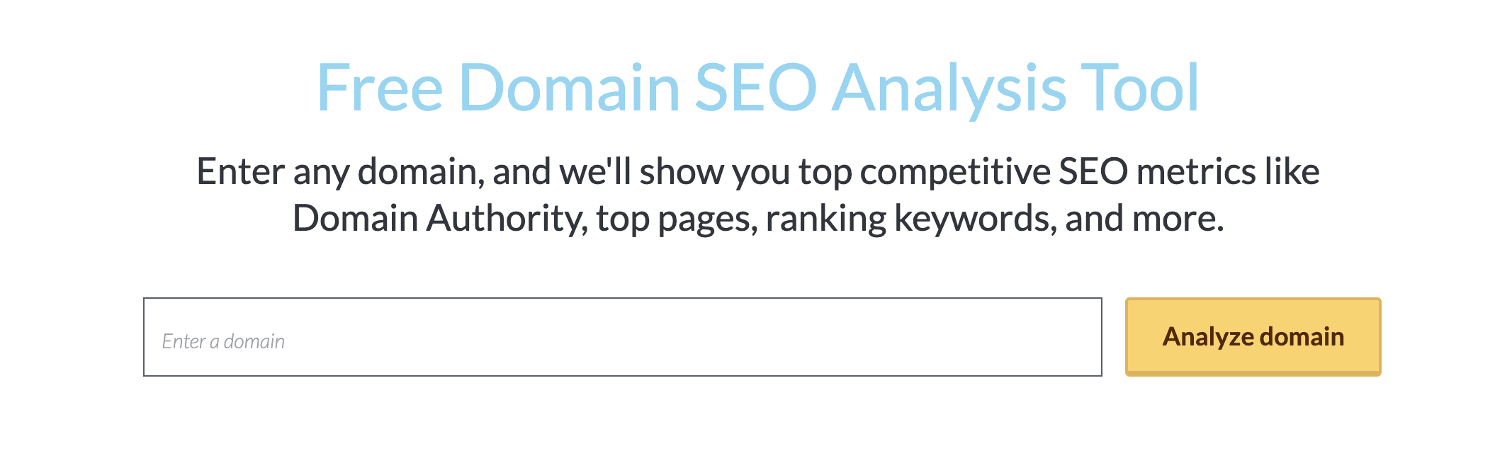Moz domain analysis