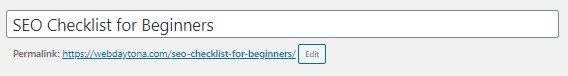 SEO checklist URL optimization