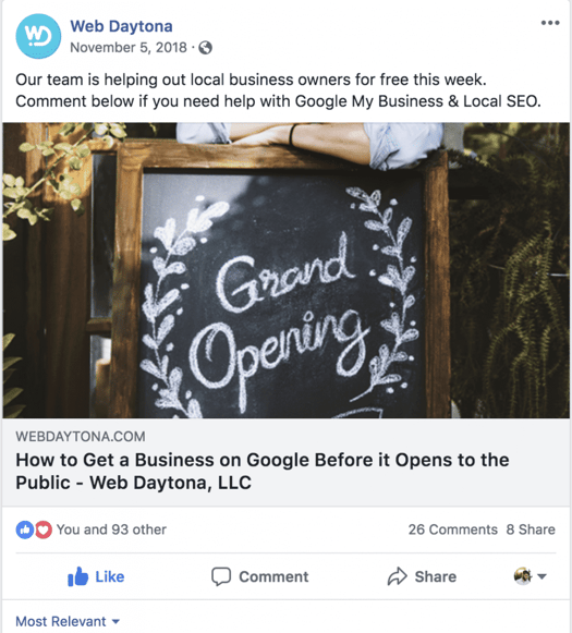 Business Page Facebook 